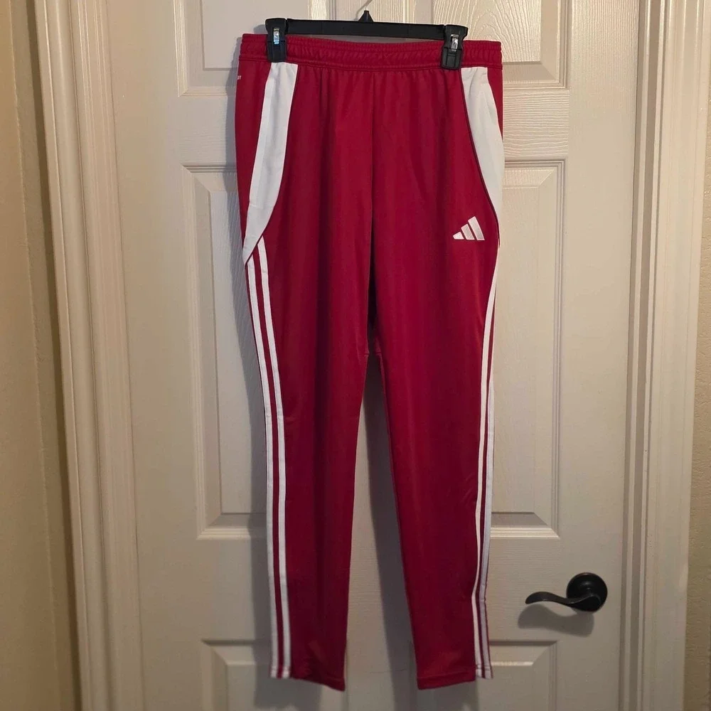 Adidas Tiro 24 AEROREADY Soccer Track‎ Pants Men's Large L Red White NEW IV7264